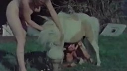 Голые девчата устроили секс с конем пони и собакой смотреть ретро зоо порно